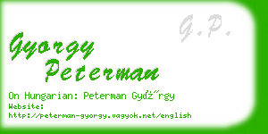 gyorgy peterman business card